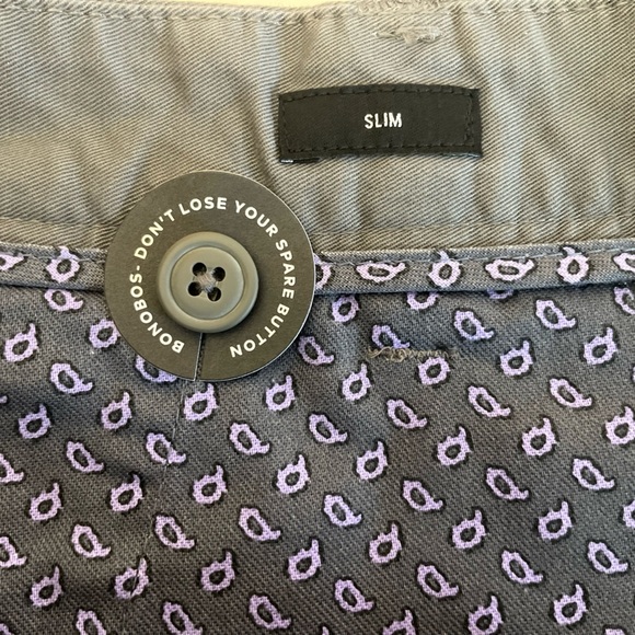 Bonobos Men’s Pants Gray 38X30 Slim Fit Khakis Chinos Flat Front Twill - Picture 7 of 7